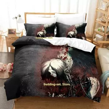 Комплект постельного белья Battle Angel Alita, односпальная кровать, двуспальная кровать размера Queen, комплект постельного белья для взрослых и детей, комплект постельного белья с 3D-аниме 70x133cm 2pcs