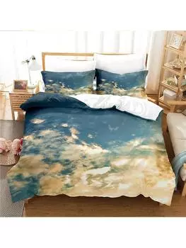 Комплект постельного белья Beautiful Clouds, комплект пододеяльников, комплект постельного белья с 3D-печатью, комплект постельного белья размера Queen, модный дизайн US Queen(228x228cm