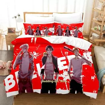 Комплект постельного белья Beelzebub Single Twin Full Queen King Size Bed Set Adult Kids Bedroom Duvetcover Sets Print Anime Bed Sheet Set 70x133cm 2pcs