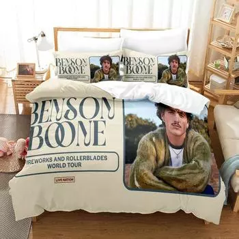 Комплект постельного белья Benson Boone Concert Single Twin Full Queen King Size Комплект постельного белья Aldult Boys Bedroom Duvetcover Sets Комплект простыней 2-4 EU single(135x200cm)