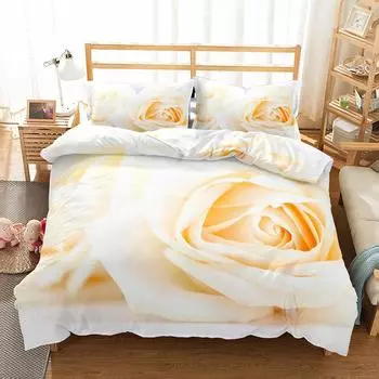 Комплект постельного белья Big Rose In The Bloom King Queen Twin Single Size Duvet Cover Наволочки Комплект постельного белья EU single(135x200cm)