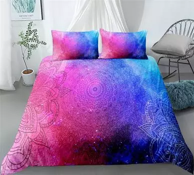 Комплект постельного белья Black Mandala Boho King Queen Double Full Twin Single Size 265x228cm