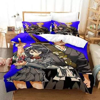 Комплект постельного белья Bleach Kuchiki Rukia Single Twin Full Queen King Size, комплект постельного белья Aldult Kid Bedroom Duvetcover Sets 3D Print Anime 70x133cm 2pcs