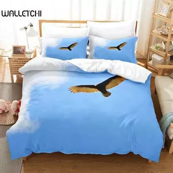 Комплект постельного белья Blue Sky Eagle Queen, комплект пододеяльников, постельное белье, постельное белье с цифровой печатью, комплект пододеяльников королевского размера, комплект постельного белья EU single(135x200cm)