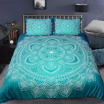 Комплект постельного белья Bohemian Mandala из 2/3 предметов, двуспальное, двуспальное, королевского размера, пододеяльник и наволочка, мягкое постельное белье 70x133cm 2pcs