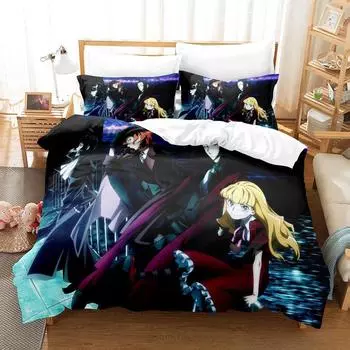 Комплект постельного белья Bungou Stray Dogs S4 Single Twin Full Queen King Size Bed Set Adult Kids Bedroom Duvetcover Sets Anime Bed Sheet Set EU Twin 135x200cm