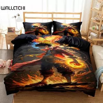 Комплект постельного белья Burning Piece Art Duvet Cover Set King Queen Double Full Twin Single Size EU single(135x200cm)
