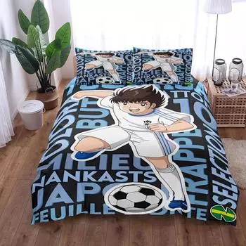 Комплект постельного белья Captain Tsubasa Duvet Cover Set King Queen Double Full Twin Single Size EU single(135x200cm)