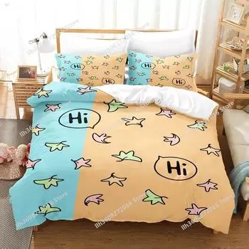 Комплект постельного белья Cartoon Maple Single Twin Full Queen King Size Bed Set Adult Kids Bedroom Duvetcover Sets 3D Print Anime Maple Leaves 70x133cm 2pcs