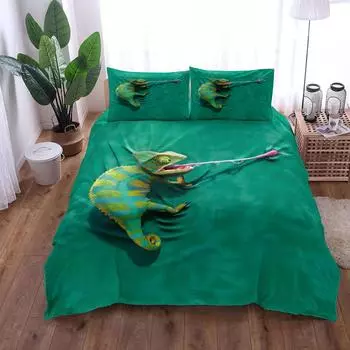 Комплект постельного белья Chameleon Coloretto Art Duvet Cover Set King Queen Double Full Twin Single Size 140x210cm