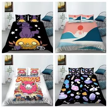 Комплект постельного белья, чехол, наволочка с рисунком мороженого, пододеяльник, комплект одеял Single 135x200cm