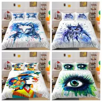 Комплект постельного белья, чехол с милым животным, декор для спальни, комплект пододеяльников, комплект пододеяльников Single 135x200cm