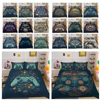 Комплект постельного белья, чехол с игровой ручкой, пододеяльник с принтом, Высококачественное одеяло, костюм, наволочка из полиэстера, комплект постельного белья одного размера UK Single 135x200cm