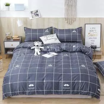 Комплект постельного белья «Четыре сезона», 4 шт., матовое постельное белье, домашнее студенческое простыня с принтом, пододеяльник, наволочки для кроватей King Queen 1.2m