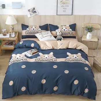 Комплект постельного белья «Четыре сезона», 4 шт., матовое постельное белье, домашнее студенческое простыня с принтом, пододеяльник, наволочки для кроватей King Queen 1.2m