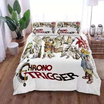 Комплект постельного белья Chrono Trigger Duvet Cover Set King Queen Double Full Twin Single Size EU single(135x200cm)