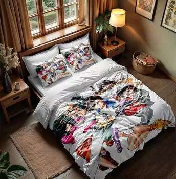 Комплект постельного белья City Hunter, двуспальный, двуспальный, односпальный, односпальный, размер постельного белья 140x210cm