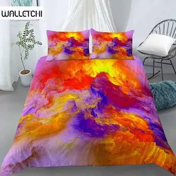 Комплект постельного белья Cloud Duvet Cover Set Microfiber Universe Outer Space Sea of Cloud Mystic Bedding Set Abstract Pattern King Twin Beder Cover EU single(135x200cm)