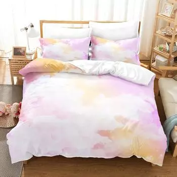 Комплект постельного белья Cloud Sky, розовый, синий, с рисунком «радуга», King Queen Twin, полный размер для детей, мальчиков и девочек, комплект постельного белья из полиэстера 70x133cm 2pcs