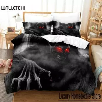 Комплект постельного белья Dark Grim Reaper Single Twin Full Queen King Size для взрослых и детей, комплект пододеяльников, комплект простыней с 3D-аниме 70x133cm 2pcs
