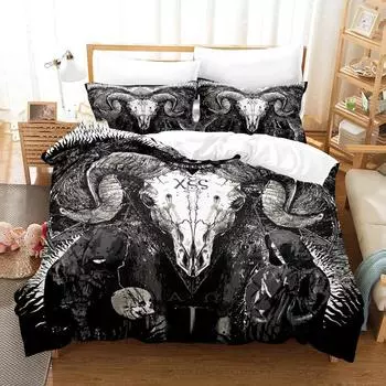 Комплект постельного белья Dark Satanic для мальчиков и девочек, двуспальный, пододеяльник, наволочка, детская, взрослая, мода, домашний текстиль 70x133cm 2pcs