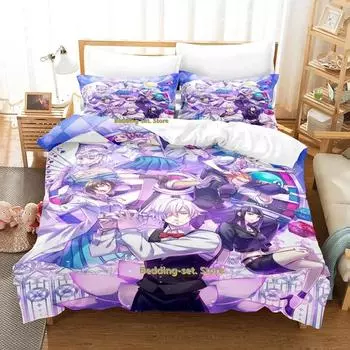Комплект постельного белья Death Parade Single Twin Full Queen King Size Bed Set Adult Kid Bedroom Duvetcover Sets Anime Parure de lit Bed 70x133cm 2pcs