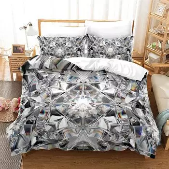Комплект постельного белья Diamond Duvet Cover, абстрактный арт, подарок на День святого Валентина для девочек, женщин, пар, комплект постельного белья размера King Size, полиэстеровое одеяло, чехол 70x133cm 2pcs