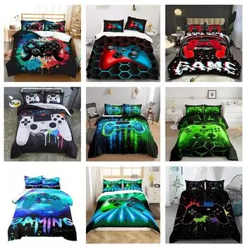 Комплект постельного белья для 3D-игр, игровой контроллер, пуховое одеяло и наволочка, пододеяльник для геймера DE135 * 200, роскошный мягкий домашний текстиль Baby 100x135cm