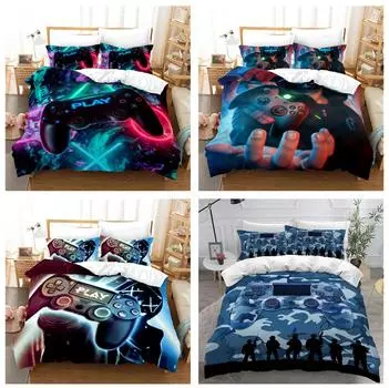 Комплект постельного белья для 3D-плеера с одеялом и наволочкой с рисунком игрового автомата, 2 или 3 предмета, подходит для украшения дома в комнатах для любителей игр Baby 100x135cm