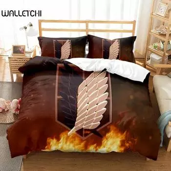 Комплект постельного белья для детей Comics Investigation Corps King Queen Double Full Twin Single Size Attack on Titan EU Single 135x200cm