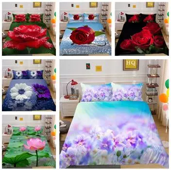 Комплект постельного белья для дома с 3D цветочным узором, пододеяльник и наволочка с цветочным узором, комплект постельного белья в полном размере, украшение для дома AU/EU/US Baby 100x135cm