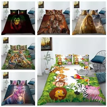 Комплект постельного белья для дома с 3D-цифровой печатью и комплектом постельного белья для спальни с тематикой животных и наволочкой, полноразмерное украшение для дома в Австралии, ЕС и США Baby 100x135cm
