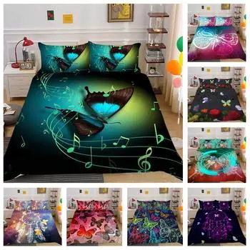 Комплект постельного белья для дома с принтом «Ловец снов» и бабочкой. Полноразмерная кровать размера «king-size», односпальная кровать для взрослых и детей. Одеяло и наволочка для спальни. UK Single 135x200cm