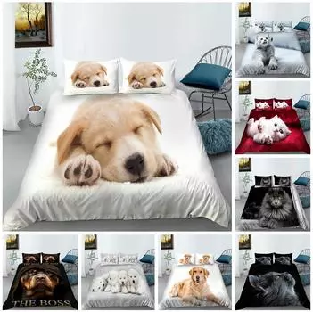 Комплект постельного белья для дома с пуховым одеялом и наволочкой для спальни в стиле домашних животных, полноразмерное украшение для дома в Австралии, ЕС и США Baby 100x135cm