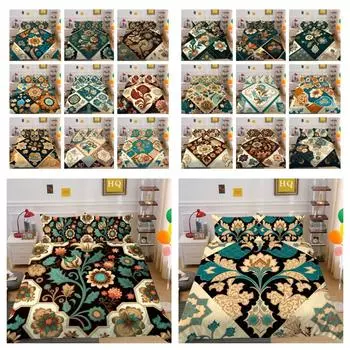 Комплект постельного белья для дома, роскошные комплекты одеял с цветочной 3D-печатью, женское покрывало королевского размера из полиэстера UK Single 135x200cm