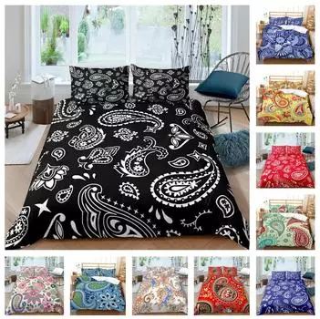 Комплект постельного белья для дома с 3D узором Пейсли, экзотическая коллекция, чехол для постельного белья, наволочка, 2/3 шт., AU180 * 210, украшение для одиночной/двухместной спальни DE 100x135cm