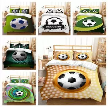 Комплект постельного белья для дома, пододеяльник, комплект постельного белья, пододеяльник и наволочка, комплект постельного белья с футбольным принтом UK Single 135x200cm