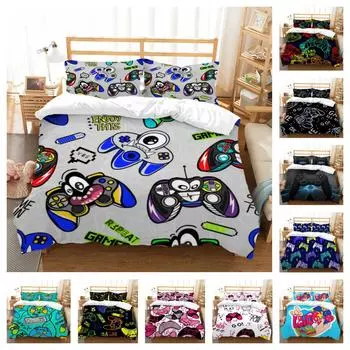Комплект постельного белья для домашнего декора, комплект постельного белья 3D Gamer, мягкое постельное белье, пододеяльник, пододеяльник из микрофибры UK Single 135x200cm