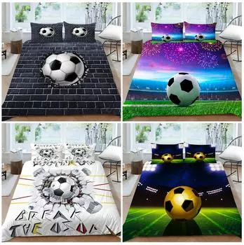 Комплект постельного белья для футбола, одеяло и наволочка, односпальная двуспальная кровать, полноразмерная кровать размера «king-size» для спальни, кровать размера «king-size» Baby 100x135cm