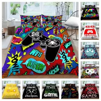 Комплект постельного белья для игр, комплекты постельного белья для геймеров, пододеяльник с 3D принтом, мягкие домашние покрывала, постельное белье королевского размера, очень пододеяльник UK Single 135x200cm