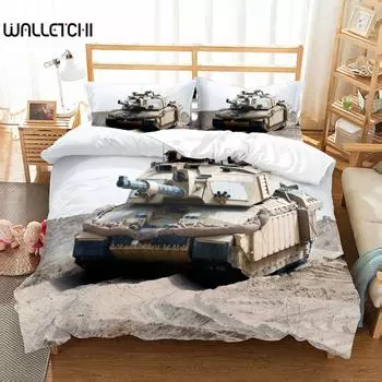 Комплект постельного белья для мальчиков с изображением военных танков, двуспальная кровать, двуспальная кровать, односпальная кровать, комплект постельного белья для мальчиков EU single(135x200cm)