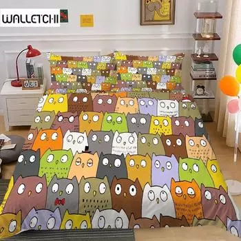 Комплект постельного белья для мальчиков с животными, милый, забавный, желтый, с рисунком цыпленка, пододеяльник, комплект King Queen, мультяшные животные, мягкий, из полиэстера, пододеяльник 70x133cm 2pcs