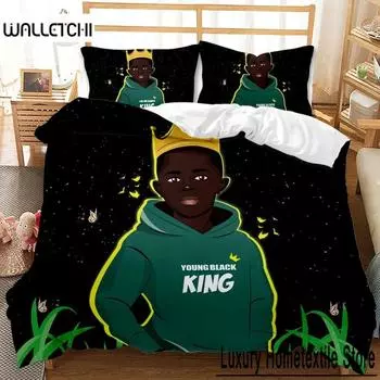 Комплект постельного белья для мальчиков в африканском черном цвете, комплект постельного белья для спортивных состязаний, размер Twin, чехол для баскетбольной кровати для мальчиков, полиэстеровое одеяло 70x133cm 2pcs