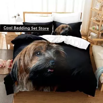 Комплект постельного белья для милых собак, односпальная кровать, двуспальная кровать размера «king-size», комплект постельного белья для детей, комплект пододеяльников с 3D-принтом и аниме EU single(135x200cm)
