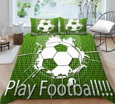 Комплект постельного белья, домашний текстиль, 3D детская кровать, футбольная кровать, пододеяльник, удобные чехлы, наволочка, дышащая Single 135x200cm