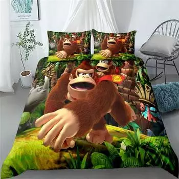 Комплект постельного белья Donkey Kong Switch Game Single Twin Double Queen King Cal King Size Комплект постельного белья EU Single 135x200cm