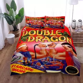 Комплект постельного белья Double Dragon Classic Game King Queen Double Full Twin Single Size EU single(135x200cm)