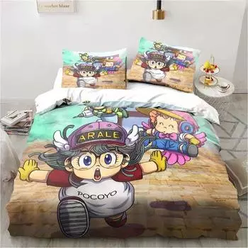 Комплект постельного белья DR S-Slump Arale с 3D-мультяшным принтом, простыня King Twin, двуспальная кровать, детский комплект постельного белья из микрофибры или полиэстера, пододеяльники EU Single 135x200cm