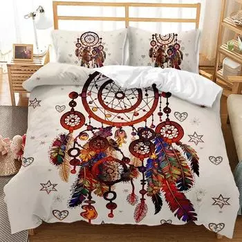 Комплект постельного белья Dream Catcher Элегантный пододеяльник в стиле бохо Queen 240x220 Этническое одеяло, односпальное, двуспальное, королевское, покрывало EU single(135x200cm)