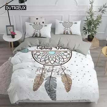 Комплект постельного белья Dream Catcher Элегантный пододеяльник в стиле бохо Queen 240x220 Этническое одеяло, односпальное, двуспальное, королевское, покрывало EU single(135x200cm)